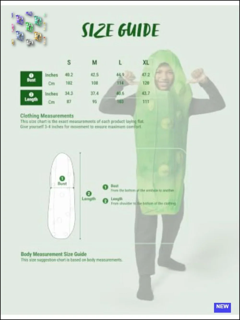 Kids Pickle Costume Food Themed Jumpsuit Halloween Cosplay Pretend Play